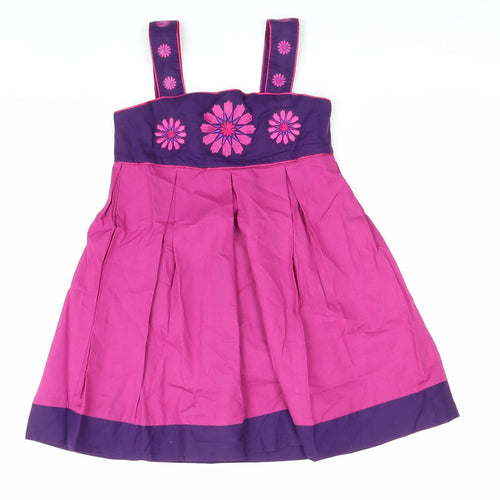 Spirit Of Arabia Girls Pink 100% Cotton A-Line Size M Square Neck Zip