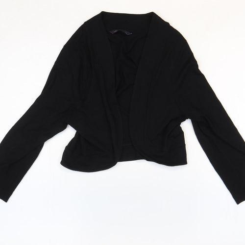 Marks and Spencer Womens Black V-Neck Viscose Cardigan Jumper Size 12