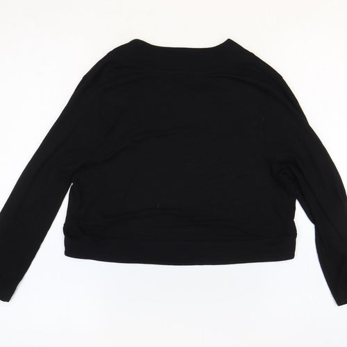 Marks and Spencer Womens Black V-Neck Viscose Cardigan Jumper Size 12