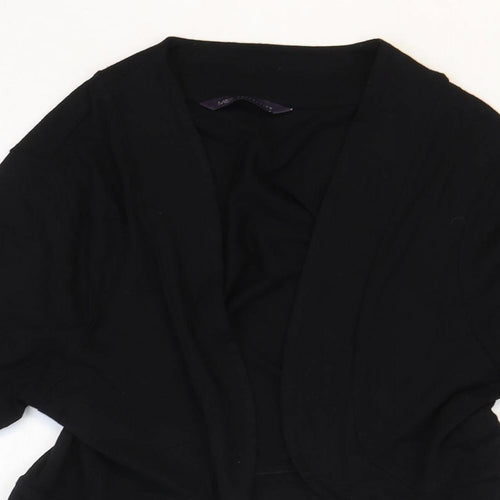 Marks and Spencer Womens Black V-Neck Viscose Cardigan Jumper Size 12