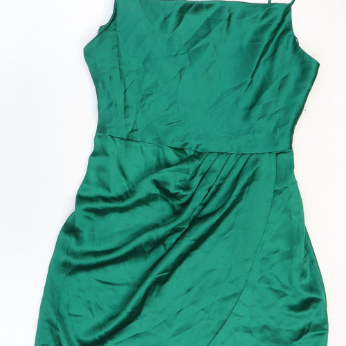 Zara Womens Green Polyester Mini Size XS Square Neck Zip