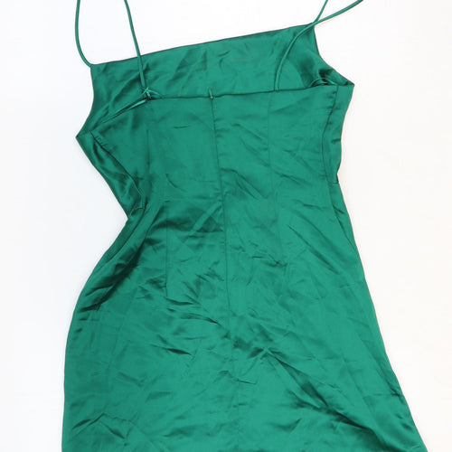 Zara Womens Green Polyester Mini Size XS Square Neck Zip