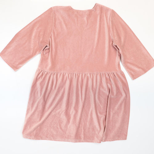 In the Style Womens Pink Polyester Fit & Flare Size 12 Round Neck Pullover