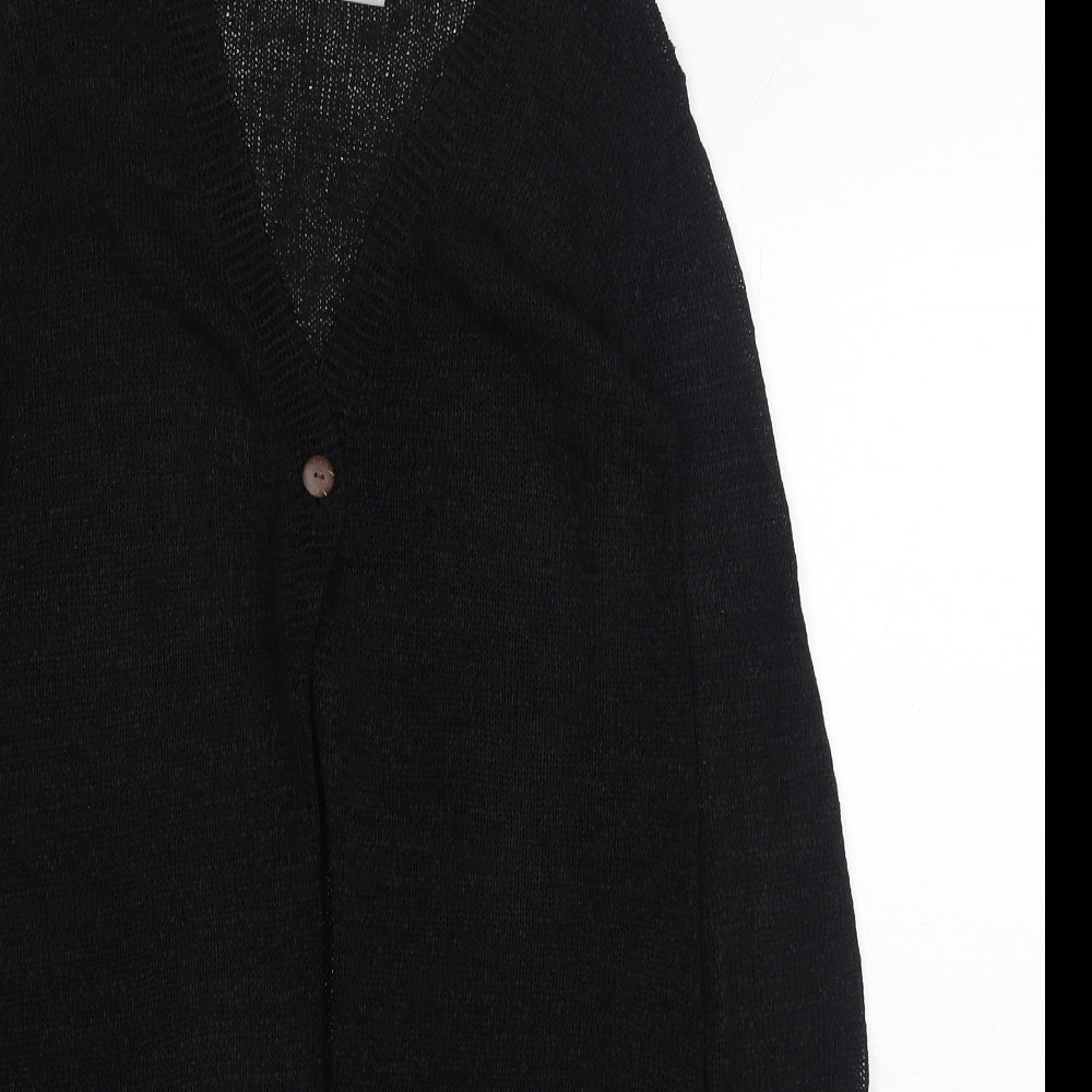 Wallis Womens Black V-Neck Polyester Cardigan Jumper Size 12