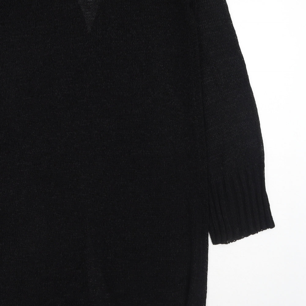 Wallis Womens Black V-Neck Polyester Cardigan Jumper Size 12