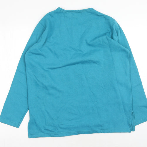 EWM Womens Blue Polyester Pullover Sweatshirt Size M Pullover