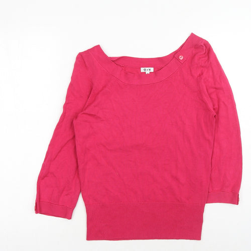 B&W Womens Pink Scoop Neck Viscose Pullover Jumper Size M