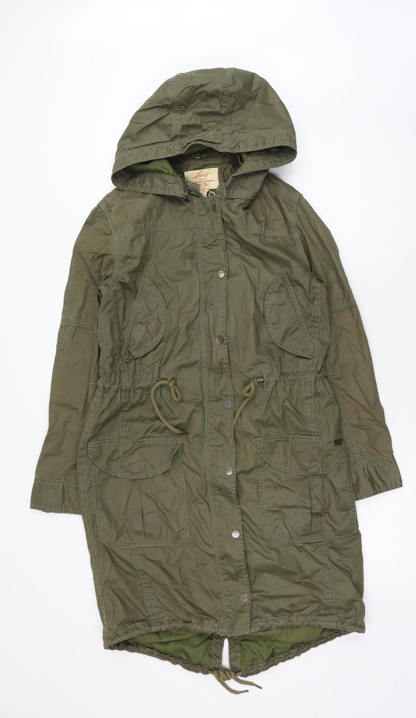 Levi's Mens Green Rain Coat Coat Size S Zip
