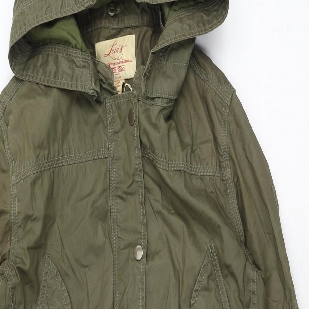 Levi's Mens Green Rain Coat Coat Size S Zip
