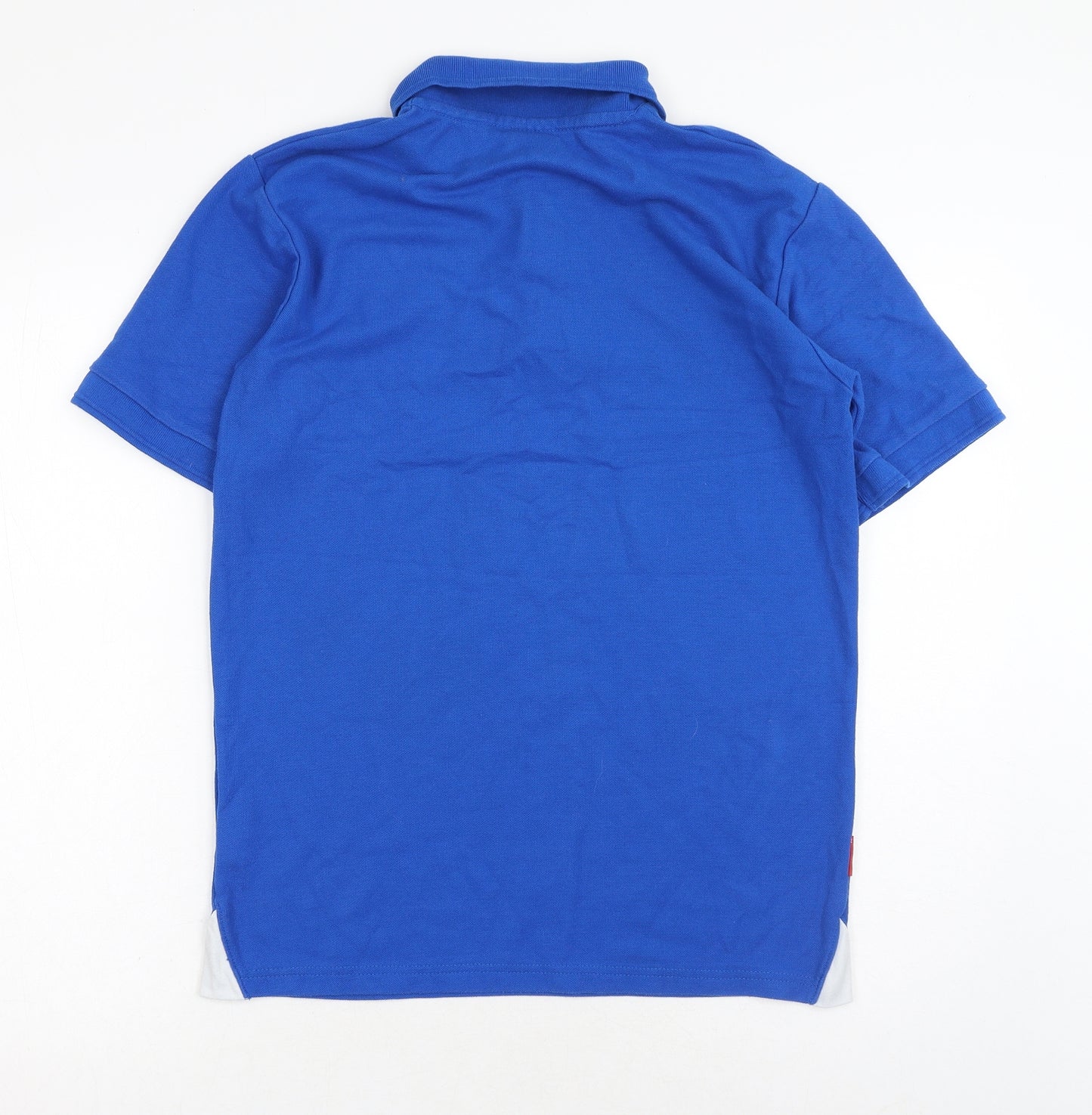 Slazenger Mens Blue Cotton Polo Size M Collared Button