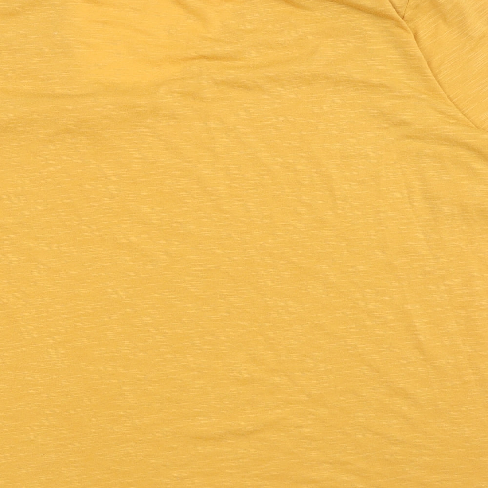 Nutmeg Womens Yellow Polyester Basic T-Shirt Size 16 V-Neck