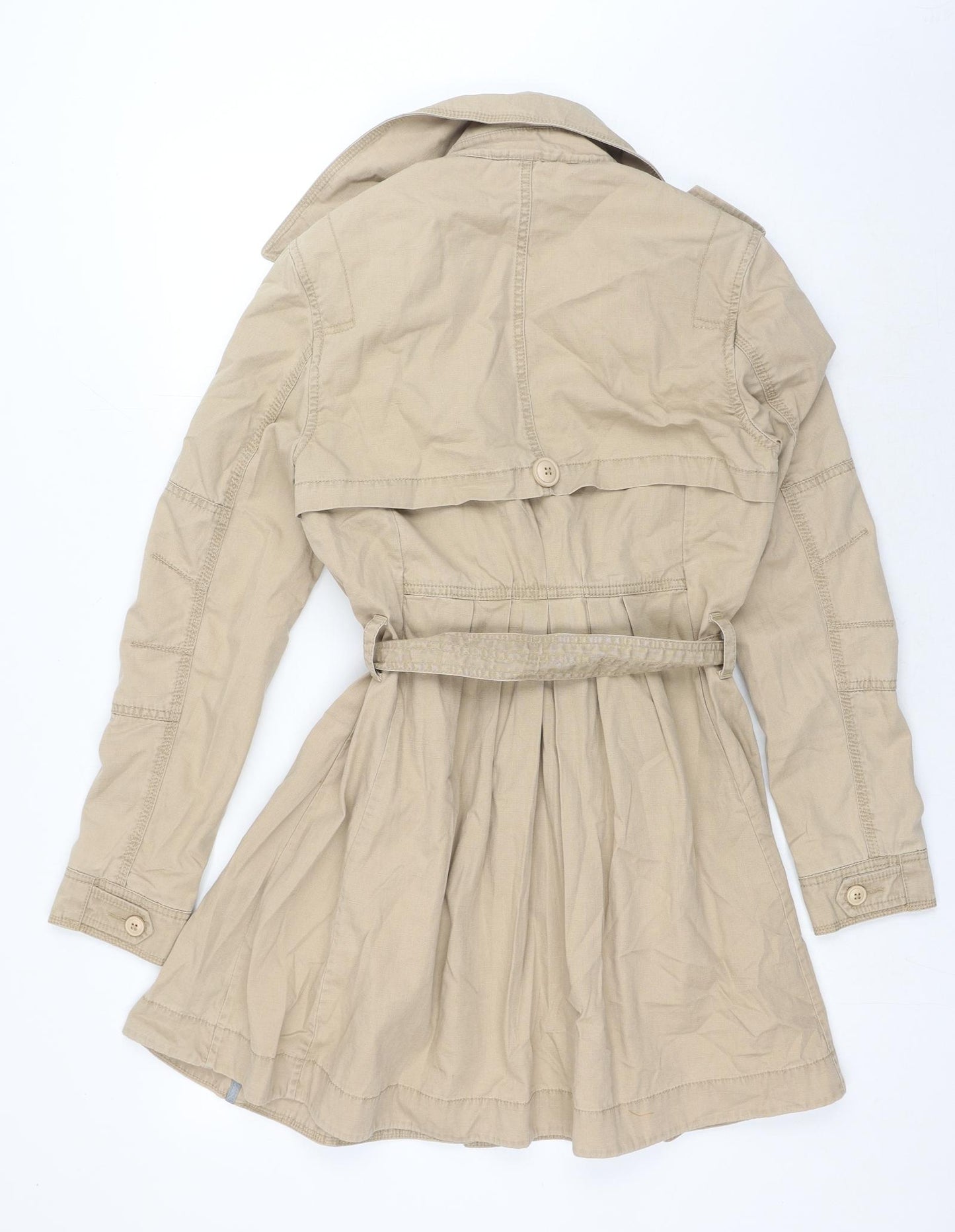Levi's Womens Beige Trench Coat Coat Size S Zip