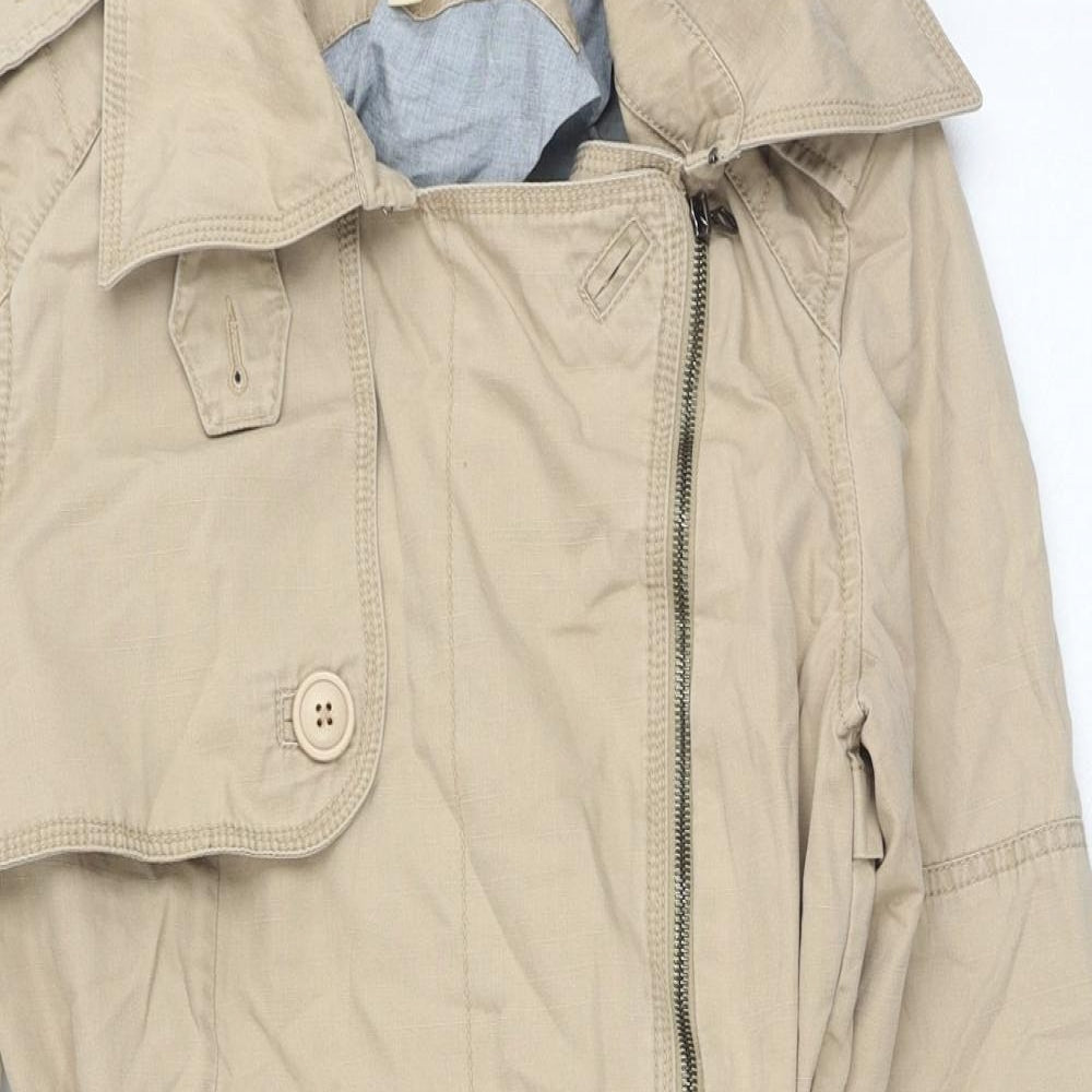 Levi's Womens Beige Trench Coat Coat Size S Zip