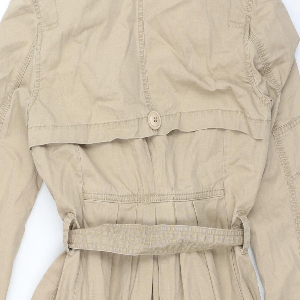 Levi's Womens Beige Trench Coat Coat Size S Zip