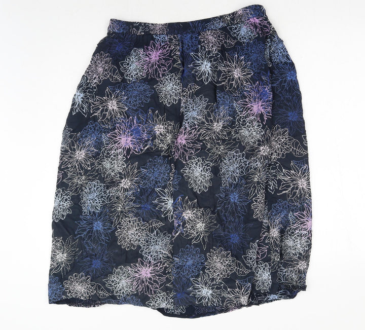Berkertex Womens Purple Geometric Viscose Flare Skirt Size 16