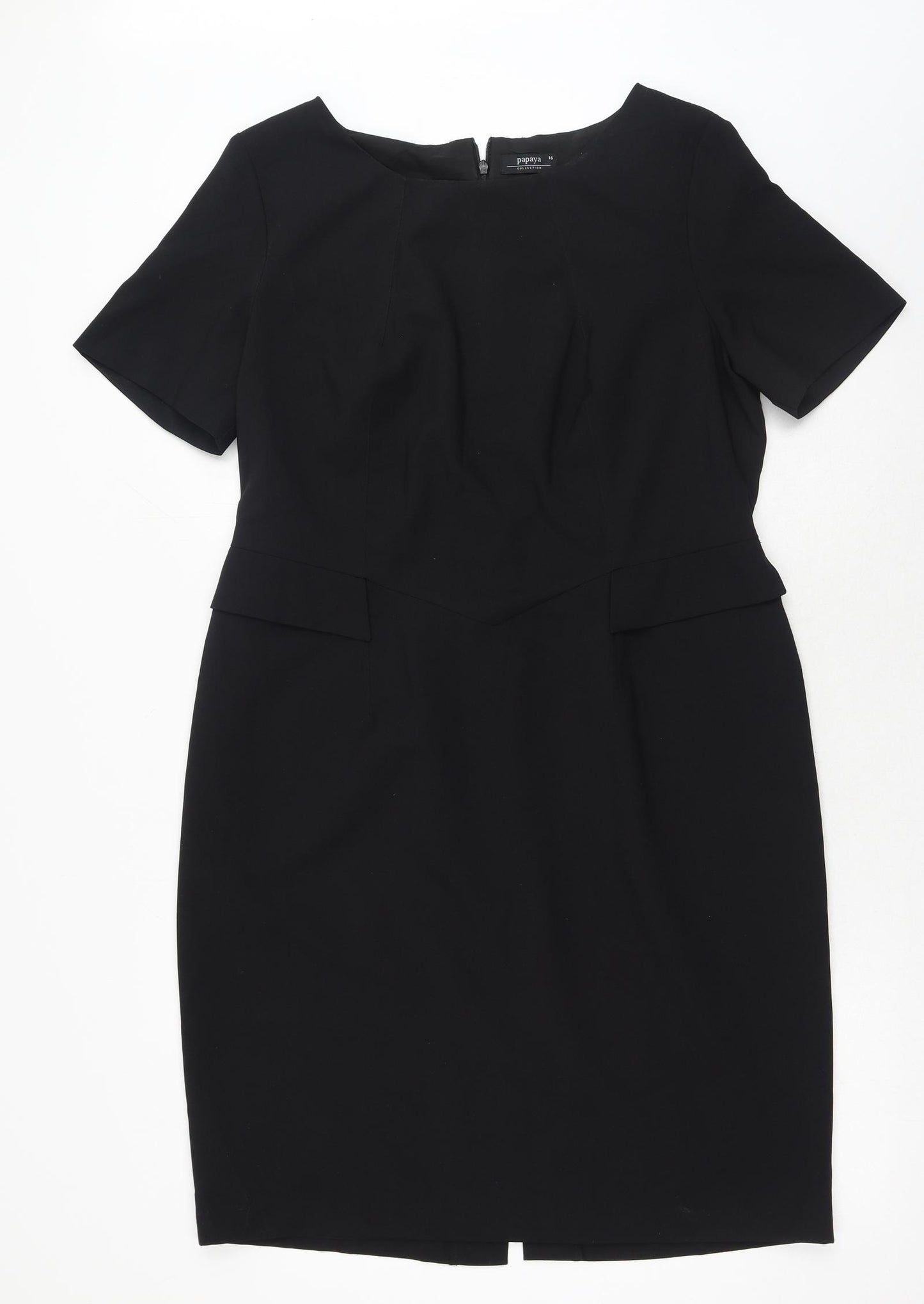 Matalan Womens Black Polyester Shift Size 16 Round Neck Zip
