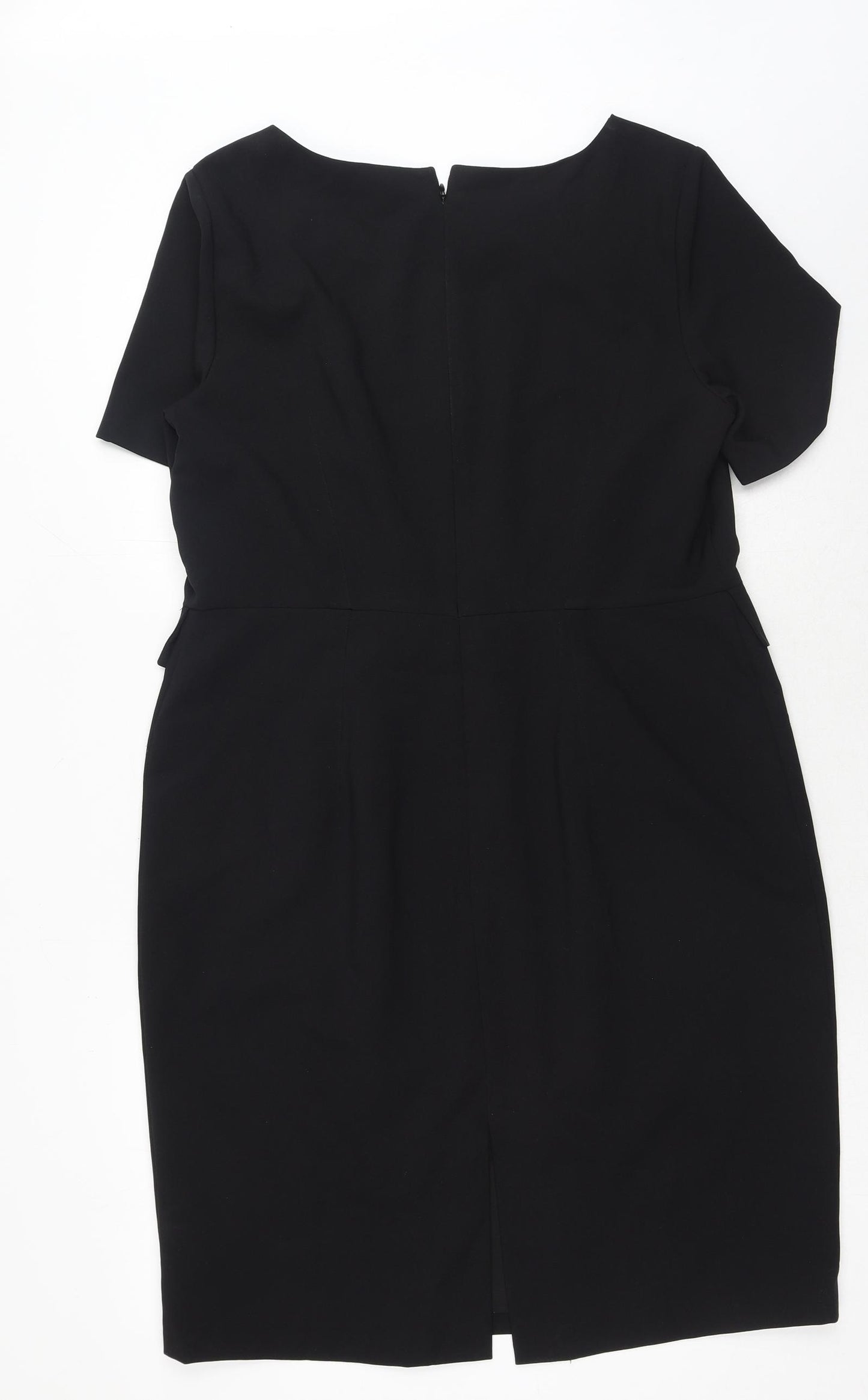 Matalan Womens Black Polyester Shift Size 16 Round Neck Zip