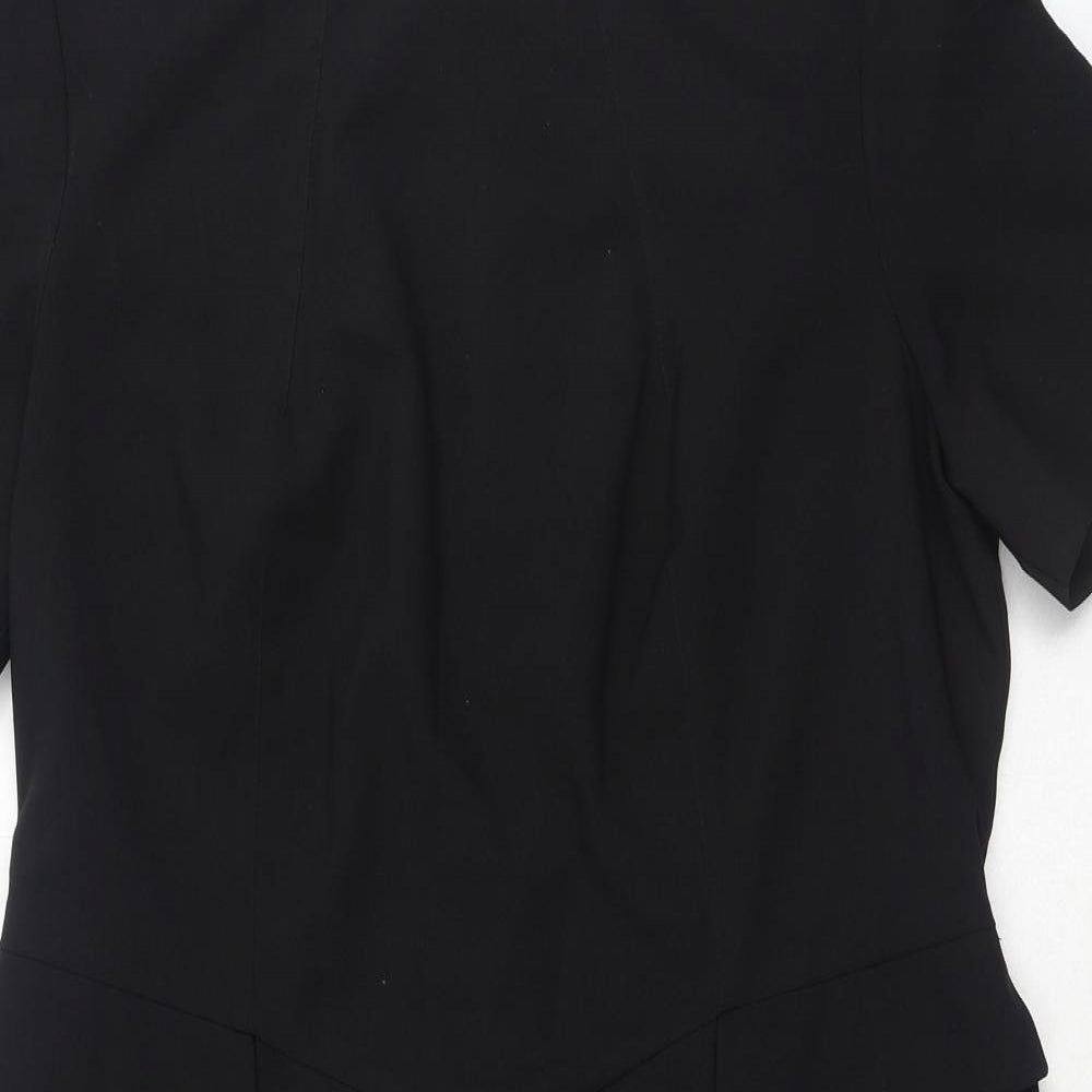 Matalan Womens Black Polyester Shift Size 16 Round Neck Zip
