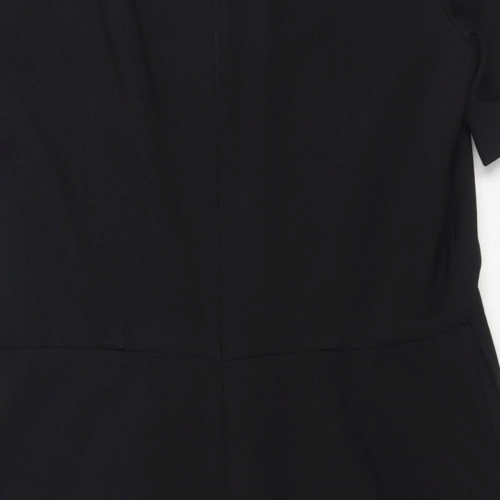 Matalan Womens Black Polyester Shift Size 16 Round Neck Zip