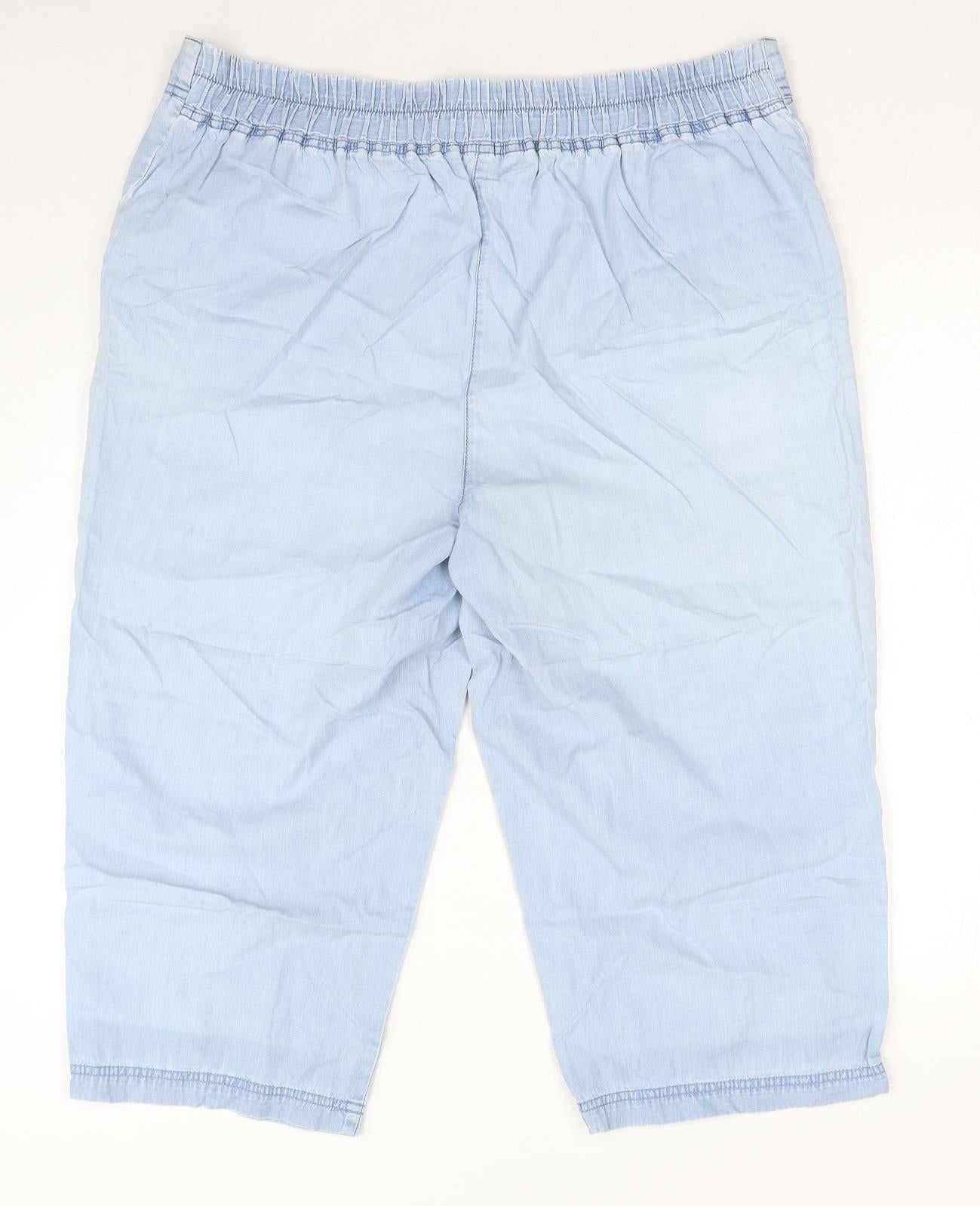 Bonmarche Womens Blue Polyester Cropped Jeans Size 18 Regular
