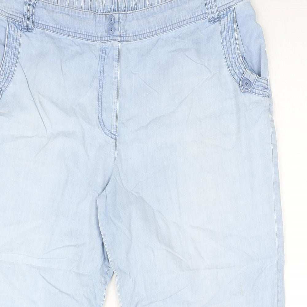 Bonmarche Womens Blue Polyester Cropped Jeans Size 18 Regular