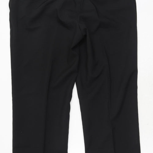 Preworn Mens Black Polyester Dress Pants Trousers Size 39 in Regular Hook & Eye