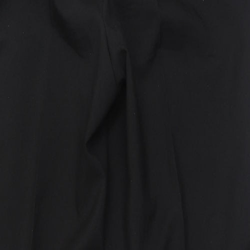 Preworn Mens Black Polyester Dress Pants Trousers Size 39 in Regular Hook & Eye