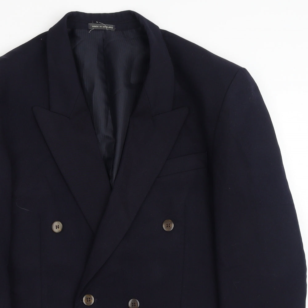 Classic Apparel Mens Blue Polyester Jacket Blazer Size 40