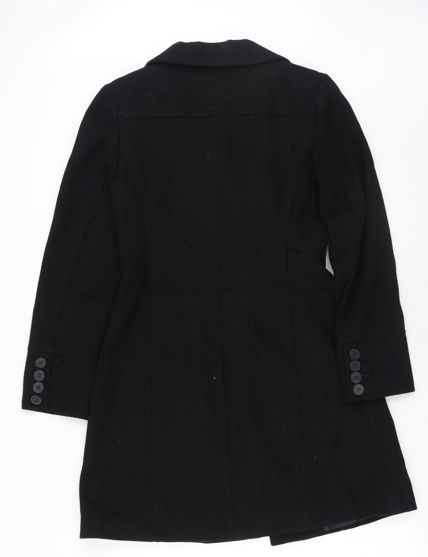 New Look Womens Black Trench Coat Coat Size 10 Button