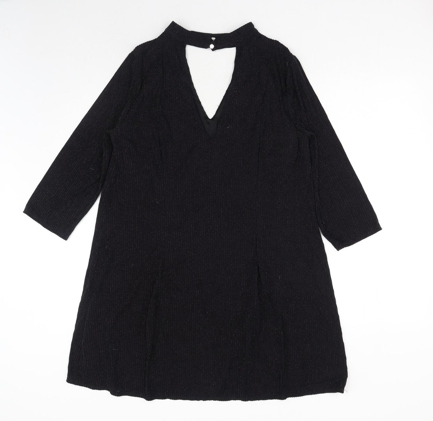 F&F Womens Black Polyester A-Line Size 18 Halter Pullover