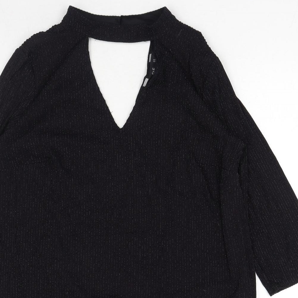 F&F Womens Black Polyester A-Line Size 18 Halter Pullover