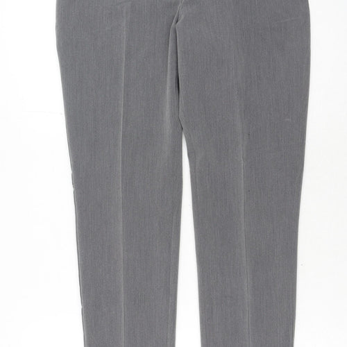 Dorothy Perkins Womens Grey Polyester Carrot Trousers Size 8 Regular Hook & Eye