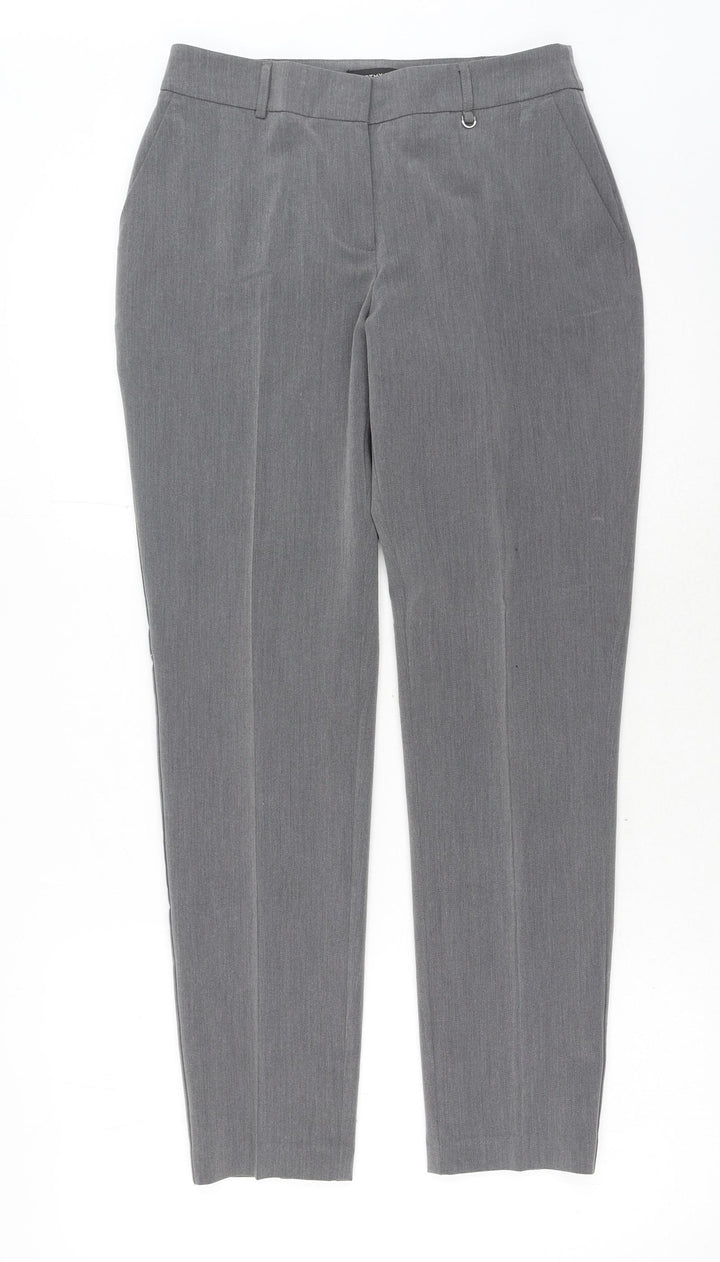 Dorothy Perkins Womens Grey Polyester Carrot Trousers Size 8 Regular Hook & Eye