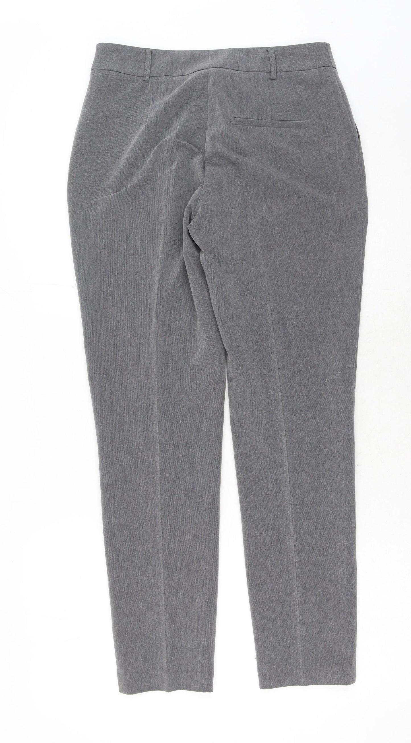 Dorothy Perkins Womens Grey Polyester Carrot Trousers Size 8 Regular Hook & Eye