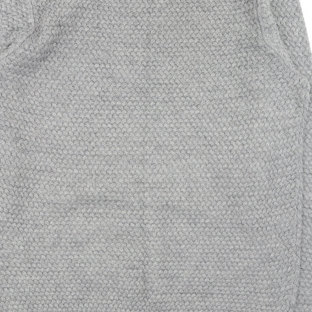 F&F Mens Grey Round Neck Acrylic Pullover Jumper Size XL