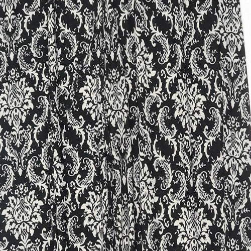 Preworn Womens Black Paisley Cotton Bloomer Trousers Size M Regular Drawstring