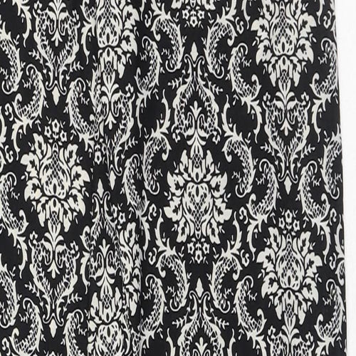 Preworn Womens Black Paisley Cotton Bloomer Trousers Size M Regular Drawstring