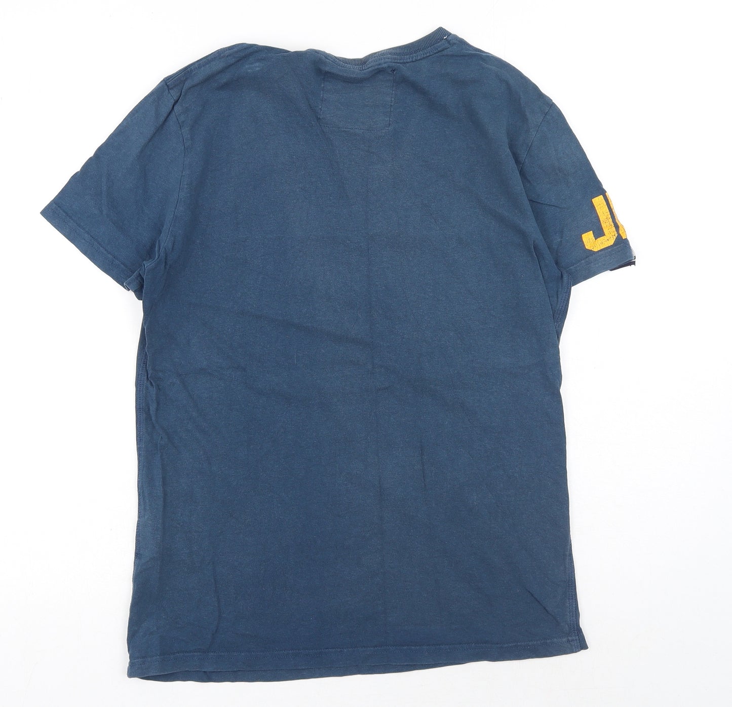 Superdry Mens Blue Cotton T-Shirt Size S Round Neck