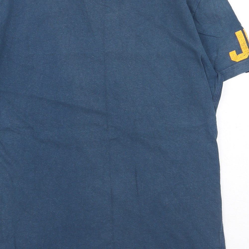 Superdry Mens Blue Cotton T-Shirt Size S Round Neck