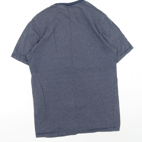 Signature by Levi Strauss & Co. Mens Blue Striped Cotton T-Shirt Size S Round Neck