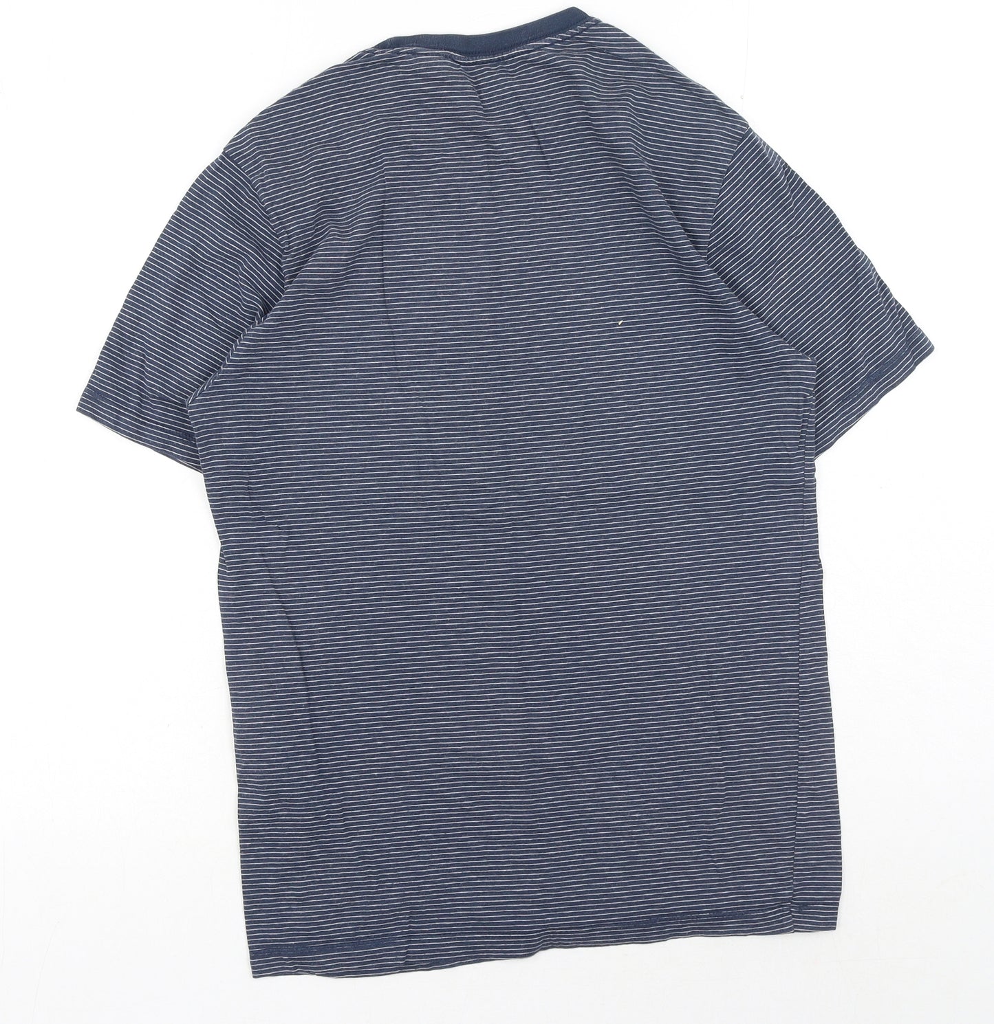 Signature by Levi Strauss & Co. Mens Blue Striped Cotton T-Shirt Size S Round Neck