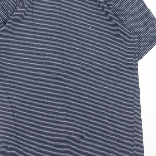Signature by Levi Strauss & Co. Mens Blue Striped Cotton T-Shirt Size S Round Neck