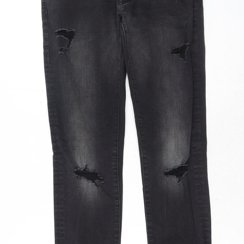 American Eagle Outfitters Mens Black Cotton Skinny Jeans Size 28 in Regular Button