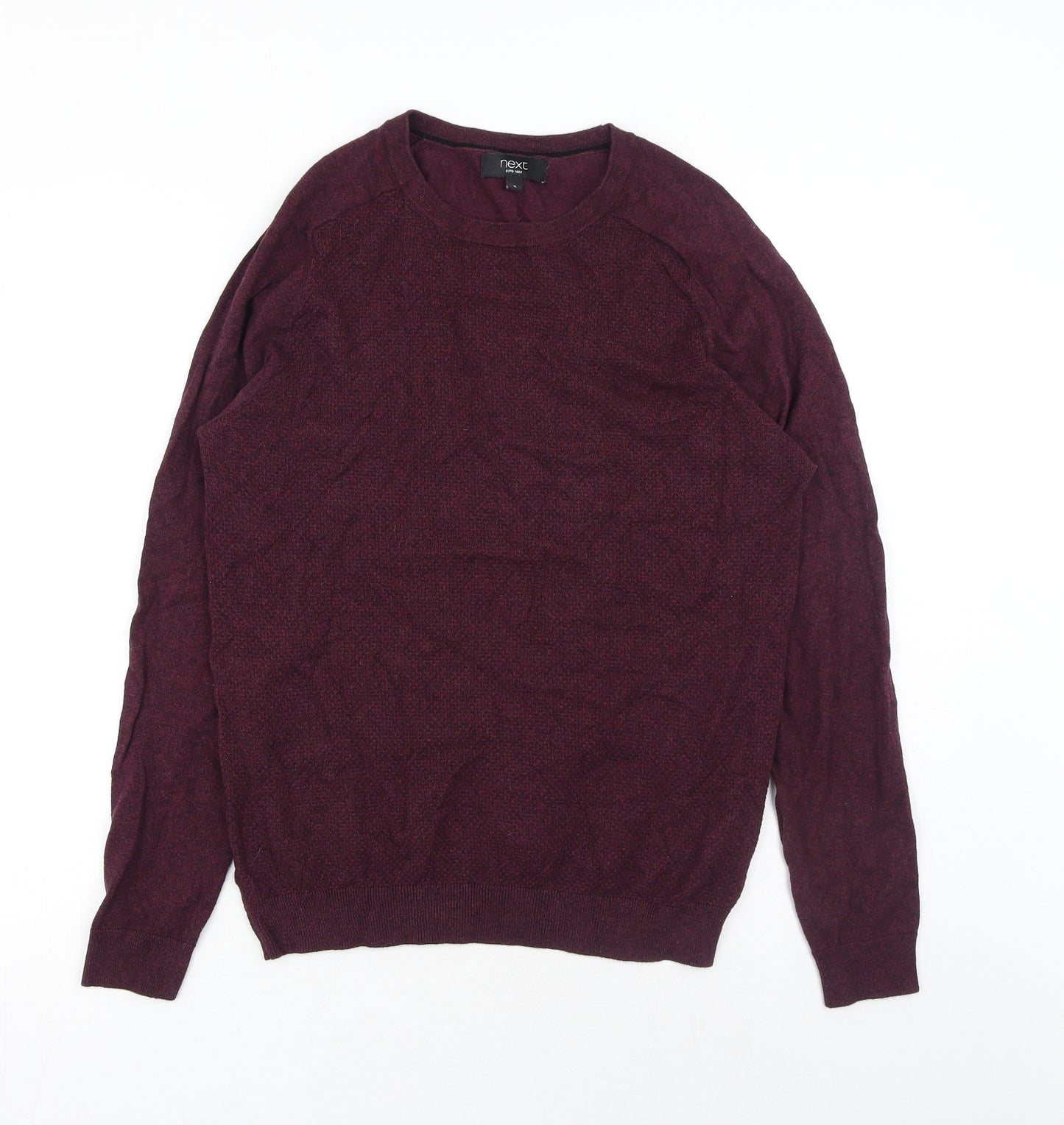 NEXT Mens Red Round Neck Cotton Pullover Jumper Size S