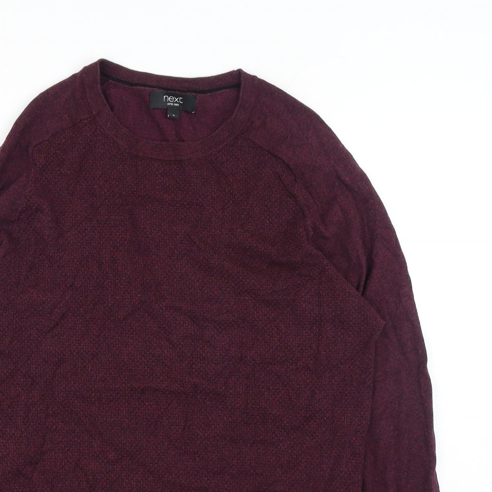NEXT Mens Red Round Neck Cotton Pullover Jumper Size S
