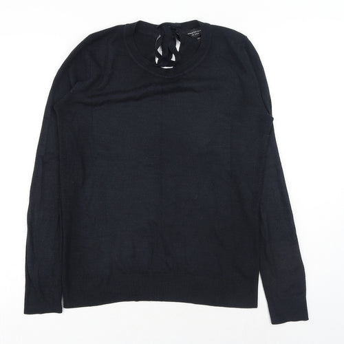 Dorothy Perkins Womens Black Scoop Neck Acrylic Pullover Jumper Size 10