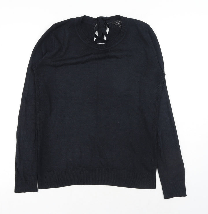 Dorothy Perkins Womens Black Scoop Neck Acrylic Pullover Jumper Size 10