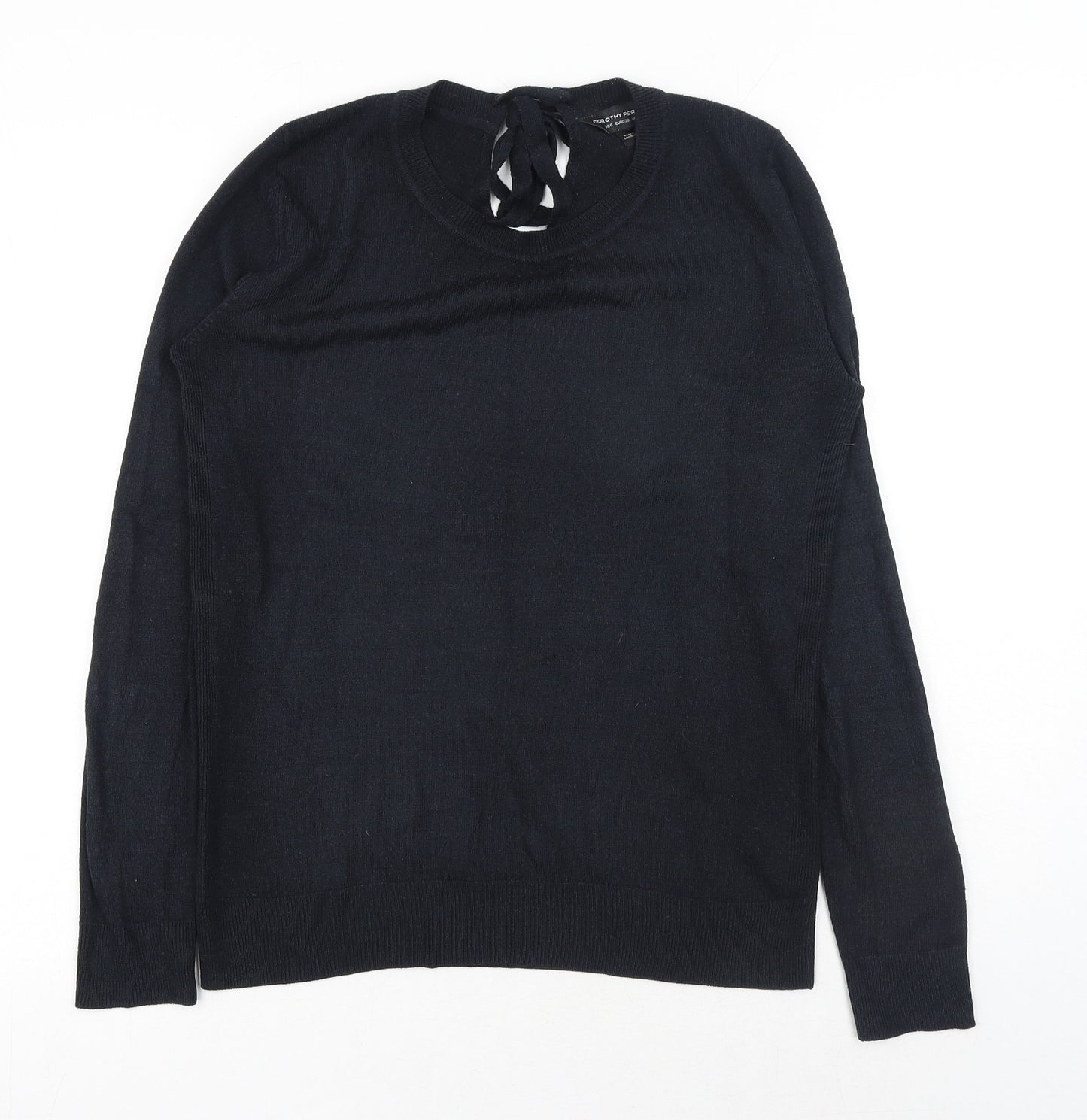 Dorothy Perkins Womens Black Scoop Neck Acrylic Pullover Jumper Size 10