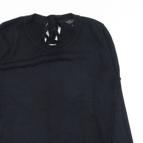 Dorothy Perkins Womens Black Scoop Neck Acrylic Pullover Jumper Size 10