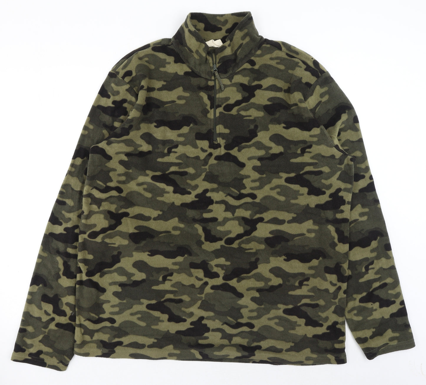 Mountain Warehouse Mens Green Camouflage Polyester Pullover Sweatshirt Size XL